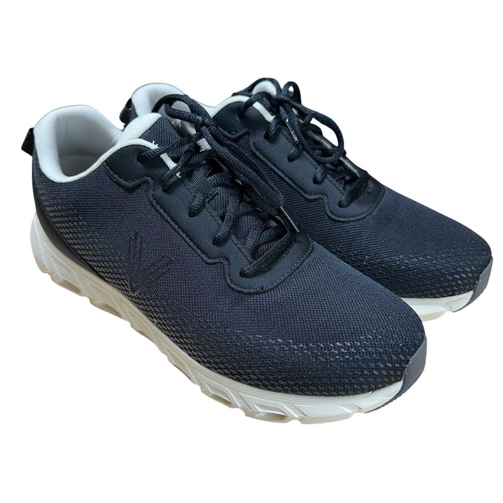 Vionic Mesh Lace Up Walking Sneaker Priscilla Black Women's Size 11 WIDE EUC